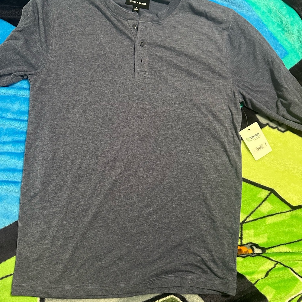 Lucky Brand Men's Heather Gray Henley Shirt